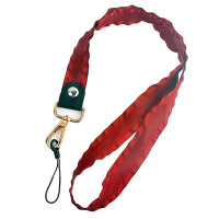 火豹原创设计荷叶边手机挂绳挂脖绳子吊绳手机链宽布女短手腕带挂饰潮 荷叶边-棕色短