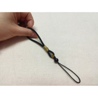 火豹手机挂绳汽车钥匙扣指环扣手腕短挂饰手机链挂脖吊绳女U盘挂件男 ()黄色----手指超短款