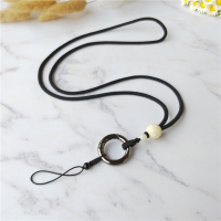 火豹防丢绳手机挂绳短挂饰手机挂件男女款长手机壳挂脖绳钥匙挂链吊绳 短款枣红色