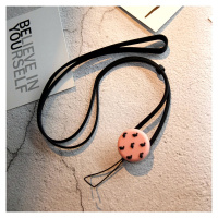 火豹韩国ins同款三只熊卡通硅胶弹力挂手机挂绳挂脖子带吊绳长短款女款钥匙通用苹果手机链硅胶个性创意可爱 黑硅胶挂绳-羡慕