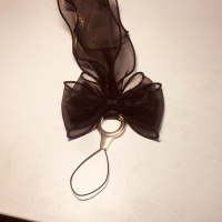 火豹少女心甜美可爱蝴蝶结丝带丝巾手机挂绳手机链钥匙防丢腕带挂脖绳 豆沙粉长款挂脖绳