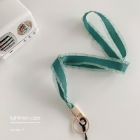 火豹花边手机挂绳挂脖手绳挂饰绳子钥匙扣挂件防摔配件个性创意ins风 黑色手机挂饰