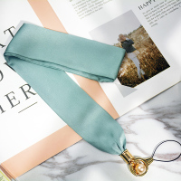 火豹莫兰迪色系性冷淡风丝巾手机挂绳挂脖绳子吊绳女高级丝滑丝带短链 莫兰迪色-烟灰紫长手机挂饰