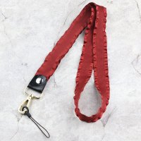 火豹个性荷叶边手机挂绳挂脖绳子吊绳手机链抖音网红宽女短手腕带挂饰 宝蓝色挂脖款