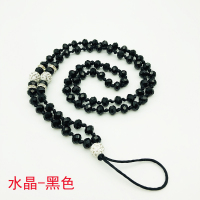 火豹手机壳挂绳挂脖绳水晶链苹果吊绳防丢创意手链镶钻吊链手工制造女 水晶-酒红色手机挂饰