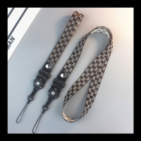 火豹潮牌小雏菊手机挂绳长 网红女款挂脖绳苹果手机壳挂绳挂件钥匙绳 创新单长款:黑色雏菊大字母手机挂饰