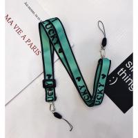 火豹华为手机挂绳挂脖斜跨斜挎包包女背带零钱包手机壳挂链可调节创意 斜挎背带挂绳-绿LUCKY心手机挂饰