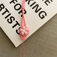 火豹手机挂绳挂脖绳子个性创意长短吊绳挂件挂饰宽手机壳苹果可拆防丢 可拆斜长短挂绳红底白猫手机挂饰