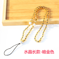 火豹手机挂绳水晶珠子挂脖绳长链子女款手拎挂绳厂牌闪亮镶钻挂饰创意 水晶长[绿色]-送手链短手机挂饰
