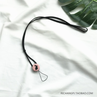 火豹韩风可爱兔子同款硅胶弹力挂绳挂脖挂饰绳子苹果手机挂件卡通女款 硅胶粉底多只兔子(挂脖)手机挂饰