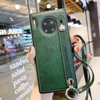 火豹简约皮质华为mte30手机壳男女p30腕带挂绳mte20潮牌p30日韩5g创意支架mte30