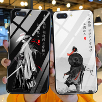 火豹中国风寒江孤影oppor11手机壳男女款oppor11玻璃壳镜面全包防摔情侣款版国潮古风江湖故人个性