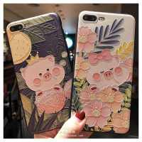 火豹浮花丛小猪oppo59s手机壳83磨砂r15软硅胶k1外壳3/9卡通可爱5m全包防摔套35男女