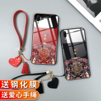 火豹vivo手机壳防摔国潮屏幕指纹i女宫廷印花镜子玻璃中国风图腾化妆补妆软硅胶全包边保护套防摔