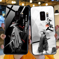 火豹寒江孤影三星s9手机壳中国风江湖故人三星s9钢化玻璃Smsug保护套古风s9硅胶软边防摔武侠男潮牌女