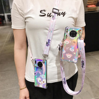 火豹华为史黛兔mte30手机壳mte30透明卡通网红m30镭射5g女款por软挂绳保护套mete30斜挎背带mt