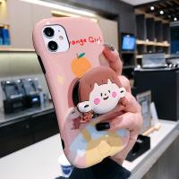 火豹水果女孩支架华为p30手机壳ov5小蛮腰mte30硅胶ov6情侣p20软 [p20pro]粉底头顶橘子女+辫手机座