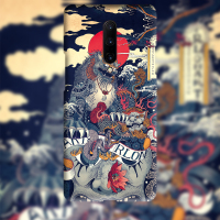 火豹适用于一加手机壳oe8浮世绘貔貅T硬壳夜光超薄一加8