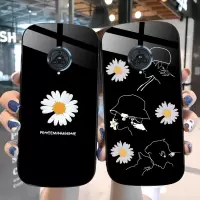 火豹vivoE3手机壳个性风新款椭圆弧形钢化玻璃e3s保护套5g版vivo潮牌时尚小雏菊女款硅胶全包防摔外