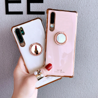 火豹少女粉色华为p30化妆镜子手机壳5g硅胶软壳p40曲面屏全包防摔网红冷淡风版个性带指环支架+