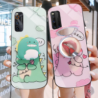 火豹vivo iq003手机壳IQ00eo3玻璃iqoo椭圆形保护套iqoo3支架iq00可爱小恐龙eo带补妆镜子网红