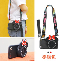 火豹零钱包oppid2手机壳斜挎oppor1可背女款opr15梦境版防摔硅胶套fid2背包式背带斜跨卡通