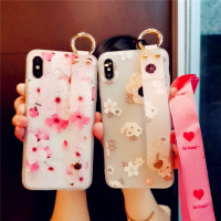 火豹适用于vivo9 s唯美桃花手机壳女款p软硅胶s1保护套Z5腕带z1透明z3磨砂软壳z3i带挂绳支架z5