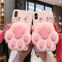 火豹可爱猫爪vivoy85手机壳y9一体零钱包y93s硅胶y9软壳y5s斜挎挂绳vivoz3i/z5防摔y6创意y