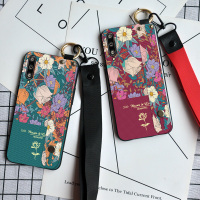 火豹腕带支架 华为荣耀9手机壳荣耀10软硅胶荣耀9防摔hoor9保护套仿布纹女新款个性创意蓝青花 荣耀9XPro纯手机座