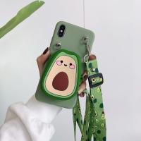 火豹小清新华为P40手机壳女P20莓牛油果p30青春版零钱包菠萝另类硅胶斜挎挂绳全包保护套支架创意闺蜜