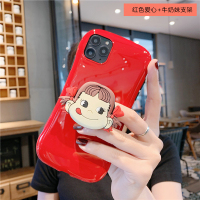 火豹iPhoeSE2手机壳网红苹果s手机壳卡通iPhoe11可爱小蛮腰sm超萌8支架P少女心不 XR红色爱心+牛奶手机座