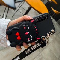 火豹零钱包华为ov手机壳斜挎v6卡通se娃娃挂绳洛娃6全抖音可爱女防摔5G可背式个性创意软