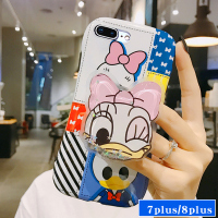 火豹唐老鸭苹果手机壳iphoe11潮牌r流沙支架11m红se2情侣女小蛮 苹果7plus/8plus[蝴蝶结黛西手手机座