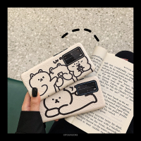 火豹手绘线条小熊适用p30华为p40手机壳ov5褶皱皮纹ov6荣耀v30软壳p20保护套可爱卡通情