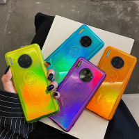 火豹镭射荧光笑脸适用华为mte30手机壳mte30软壳mte20简约时尚百搭情侣男女款硅胶保护套5G版