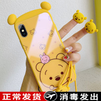 火豹华为p30手机壳网红女p30玻璃壳全包防摔华为p20保护套可爱少女款挂绳脖p20个性创意版卡通小熊发箍