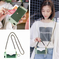 火豹简约卡包s m苹果手机壳斜挎链子iphoe6//8插卡钱包R女