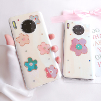 火豹适用华为Mte30手机壳日韩花卉P30硅胶女款Mte20防摔闪钻