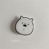 火豹可爱卡通折叠手机壳支架桌面伸缩支架手机扣指环扣女式通用 单独小白熊支架手机座