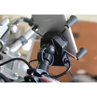 火豹电动车后视镜车载导航架 摩托车12V-24V USB手机支架 手机充 镜座支架无充电手机座