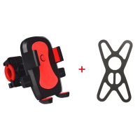 火豹电动车摩托车后视镜手机支架山地自行车导航支架骑行外卖车载支架 车把款(红色)+绑带手机座