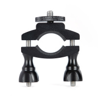 火豹自行车手机架电动车摩托车手机导航拍摄支架外卖车载圆管固架 1/4接口铝合金支架手机座