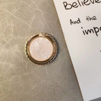 火豹花边纹手机指环扣支架360度旋转创意vivo华为oppo多功能通用 贝壳纹支架粉色金边手机座