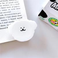 火豹手机气囊支架可伸缩懒人滴胶气垫指环扣卡通粘贴式桌面支撑架 白色狗狗(滴胶折叠支架)手机座