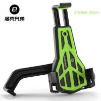 火豹自行车手机支架电瓶电动车摩托车踏板车骑行导航架配件 加强后视镜款-黑绿手机座