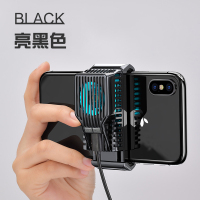 火豹手机散热器降温冷夹风扇液冷壳水冷式苹果安卓便携不求人吃鸡发热半导体装置 [亮黑色]电竞王者装备,3秒冰冻√手机座