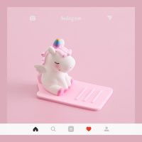 火豹可爱猫咪创意手机支架ipd平板桌面看电视懒人摆件支夹床上 粉色手机座