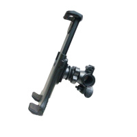 火豹动感单车手机iPd平板电脑通用自行车健身房椭圆机跑步机运动支架 手机平板通用夹+A款底座手机座