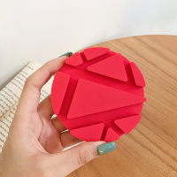 火豹创意撞色多功能通用手机支架懒人看电视适用oppo苹果vivo华为平板安卓床头办公室茶杯垫支撑坐垫 纯红色手机座