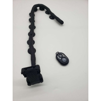 火豹萌虫懒人支架桌面床头车载手机支架八爪鱼毛毛虫多功能三脚架 黑色带蓝牙自拍器手机座